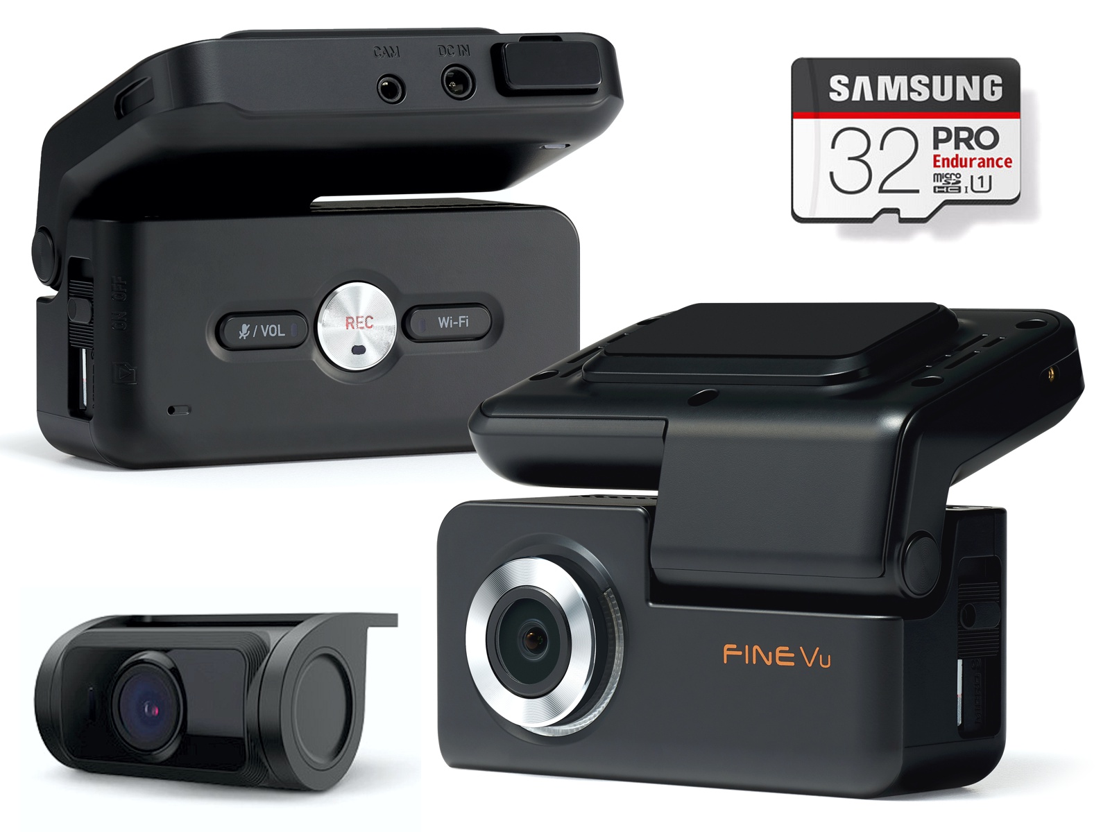 Rejestrator jazdy FineVu GX30 - rejestrator 2xFHD WiFi GPS fotoradary