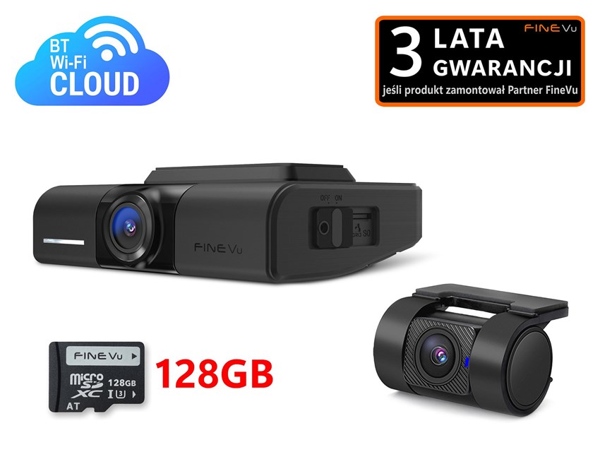 FineVu GX1100 /128GB - rejestr. 2xQHD z HDR, chmura