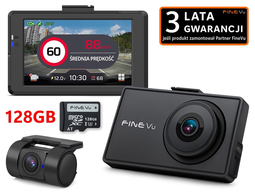 FineVu GX9000 /128GB - rejestr. QHD+FHD GPS Wi-Fi